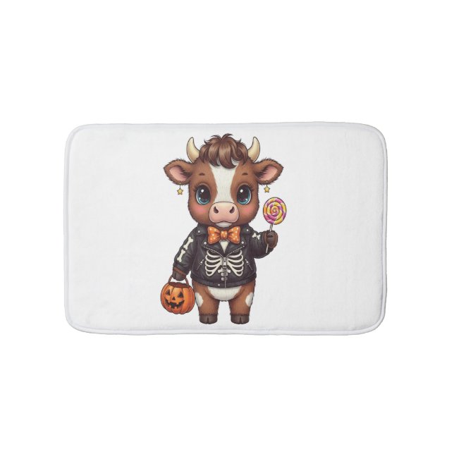 Söt Rolig Halloween Highland Ko Badrumsmatta (Framsidan)