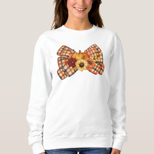 Söt rolig höstslinga, pumpor & blommor, akvarell t shirt (Framsida)