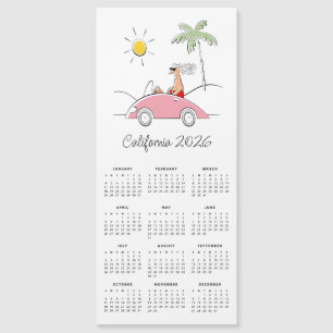Söt Rolig Humoristisk Kalifornien 2026 Kalender