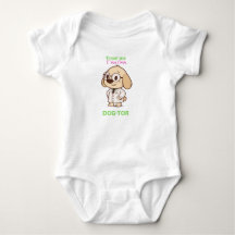 Söt Rolig Hund-Läkar Baby Bodysuit