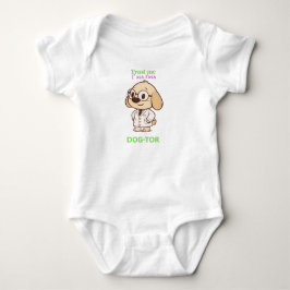 Söt Rolig Hund-Läkar Baby Bodysuit T Shirt