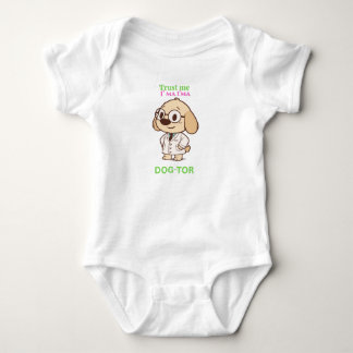 Söt Rolig Hund-Läkar Baby Bodysuit T Shirt