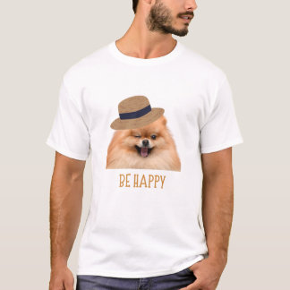 Söt Rolig Hund Var Glad Typografi Grafisk T-Shirt