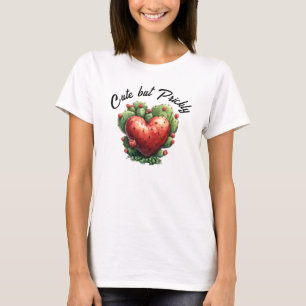 Söt Rolig Kaktus Hjärtan Alla Hjärtans Dag T Shirt