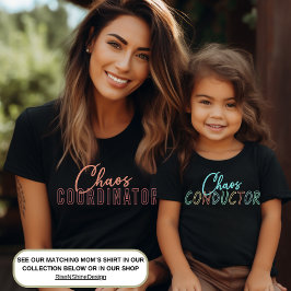 Söt Rolig Kaos Befälhavare Barns Färgglad Text T Shirt