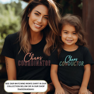 Söt Rolig Kaos Befälhavare Barns Färgglada Text T Shirt