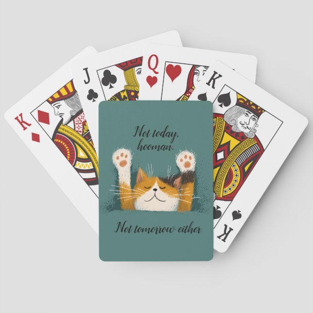 Söt Rolig Katt Lur Casinokort (Baksidan)