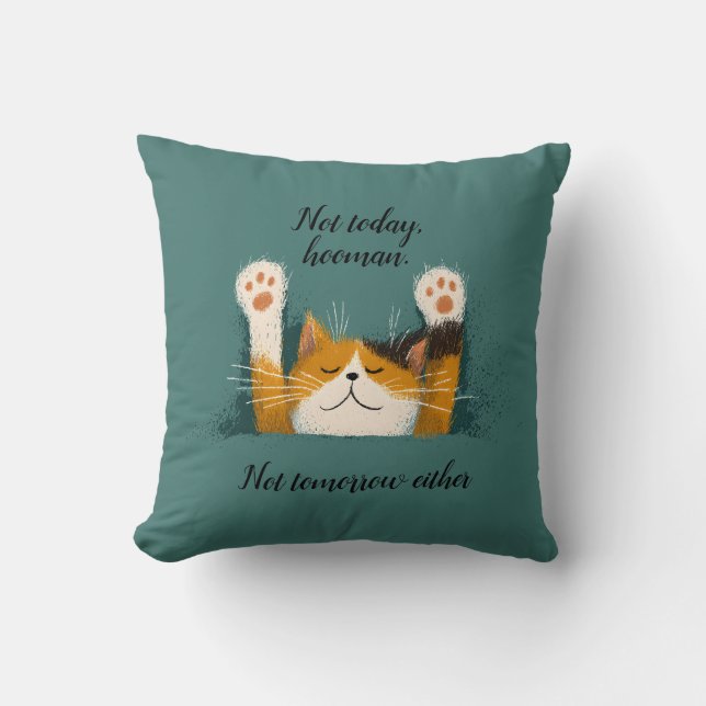 Söt Rolig Katt Lur Kudde (Framsida)