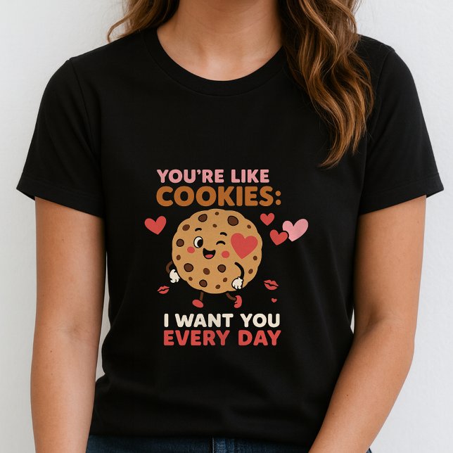 Söt Rolig Kawaii Romantisk Kakor Parpresent  T Shirt (Skapare uppladdad)
