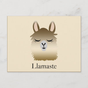 Söt rolig lama Namaste vykort