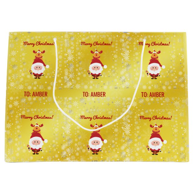 Söt Rolig Modern Rudolph Tomte Personlig Namn  (Framsidan)