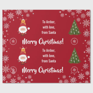 Söt Rolig Modern Tomte Rudolf Personligt Namn Presentpapper