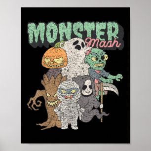 Söt Rolig Monster Mash Frankenstein Skräckfilmer Poster