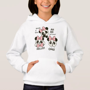 Söt Rolig Panda Uttryck Peekaboo Kawaii T Shirt