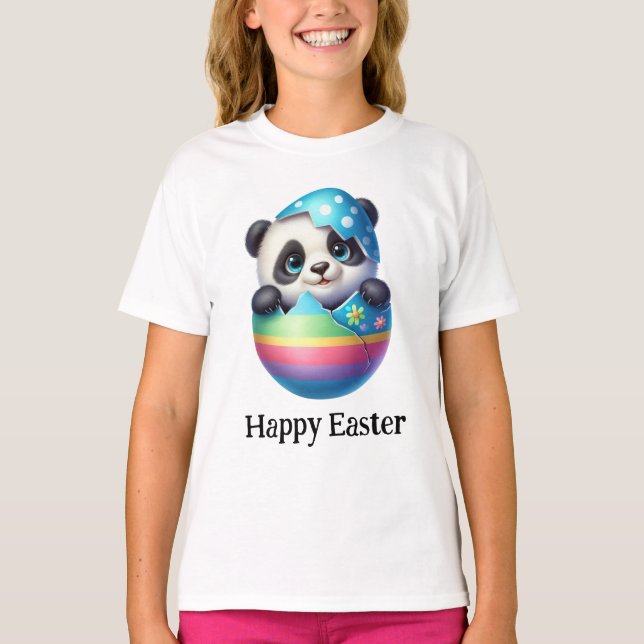 Söt rolig påskbebis panda björn t shirt (Framsida)