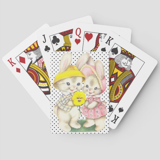 Söt rolig påskharen casinokort (Baksidan)