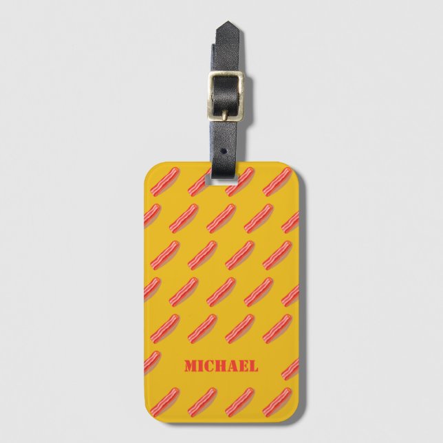 Söt Rolig Personlig Bacon  Bagagebricka (Framsida vertikal)