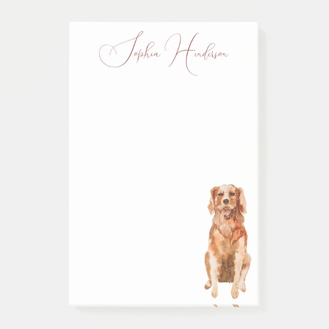 Söt Rolig Personlig Golden Retriever Post-it Block (Framsida)