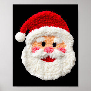 Söt Rolig Preppar Falskt Garn Tomte Ansikte Glad Poster