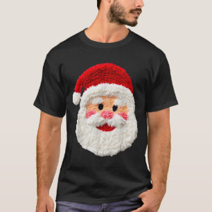 Söt Rolig Preppar Falskt Garn Tomte Ansikte Glad T Shirt