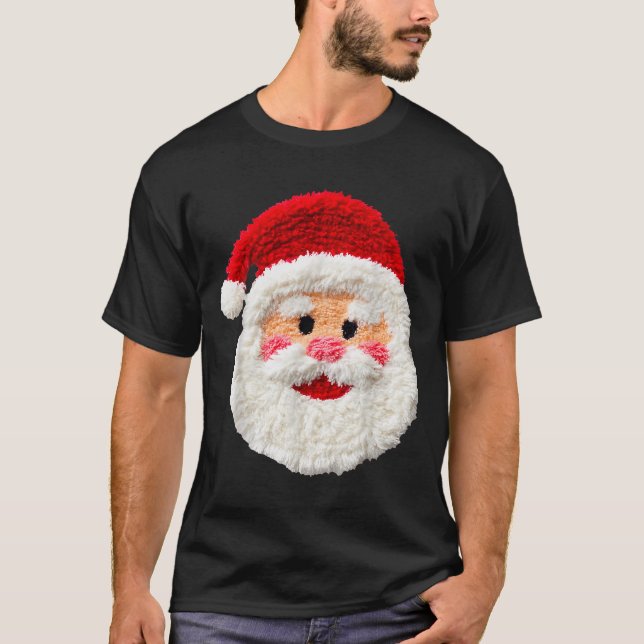 Söt Rolig Preppar Falskt Garn Tomte Ansikte Glad T Shirt (Framsida)