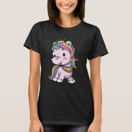 Söt Rolig Prinsessa Enhörning Magisk Enhörning Äls T Shirt