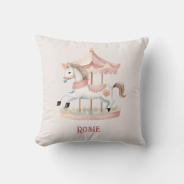 Söt rolig Rosa Cirkus Karusell Barn Kudde