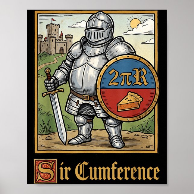 Söt Rolig Sir Cumference Medeltida Riddare Poster (Framsidan)