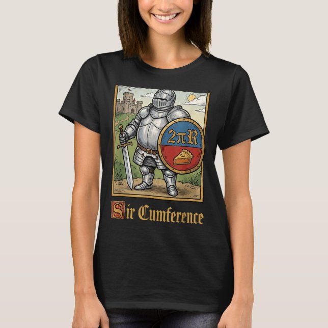 Söt Rolig Sir Cumference Medeltida Riddare T Shirt (Framsida)