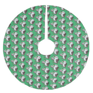 Söt rolig skrattande kookaburra tecknad film julgransmatta borstad polyester