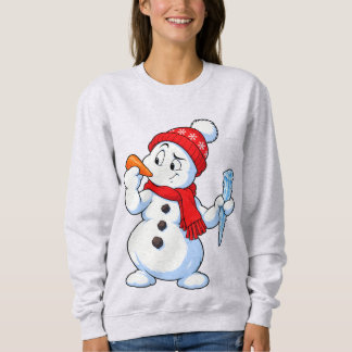 Söt rolig snöman som väljer en morot eller istappn t shirt