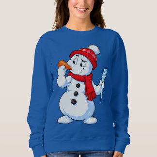 Söt rolig snöman som väljer en morot eller istappn t shirt