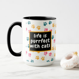 Söt rolig svart kattpote  mugg