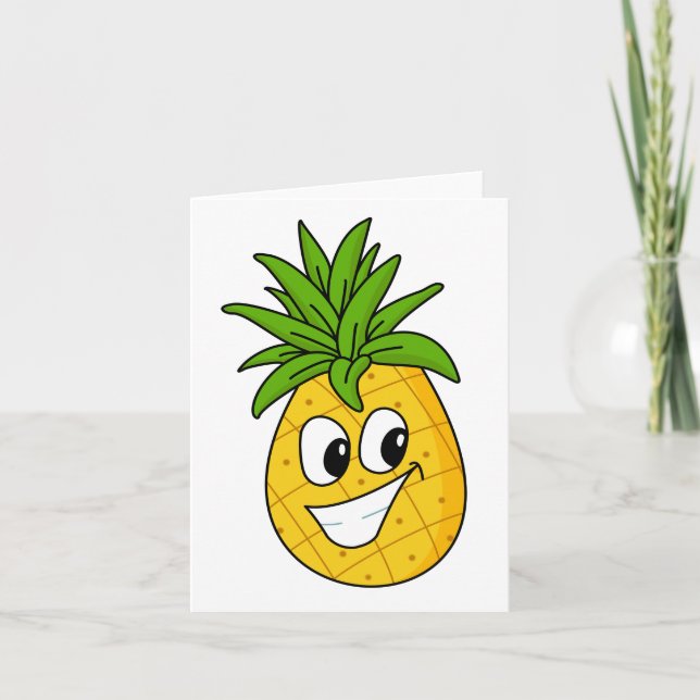 Söt Rolig Tecknad Ananas Generisk För Alltänkt Anv Kort (Framsida)