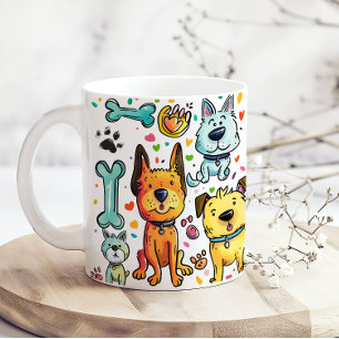 Söt rolig tecknad hundmamma kaffemugg