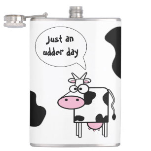 Söt Rolig Tecknad Ko Juver Dag Fickplunta