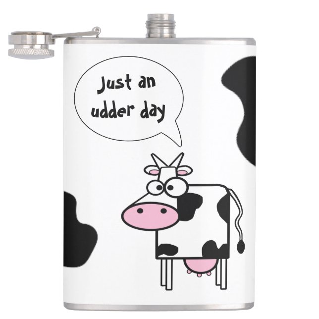 Söt Rolig Tecknad Ko Juver Dag Fickplunta (Öppnad)