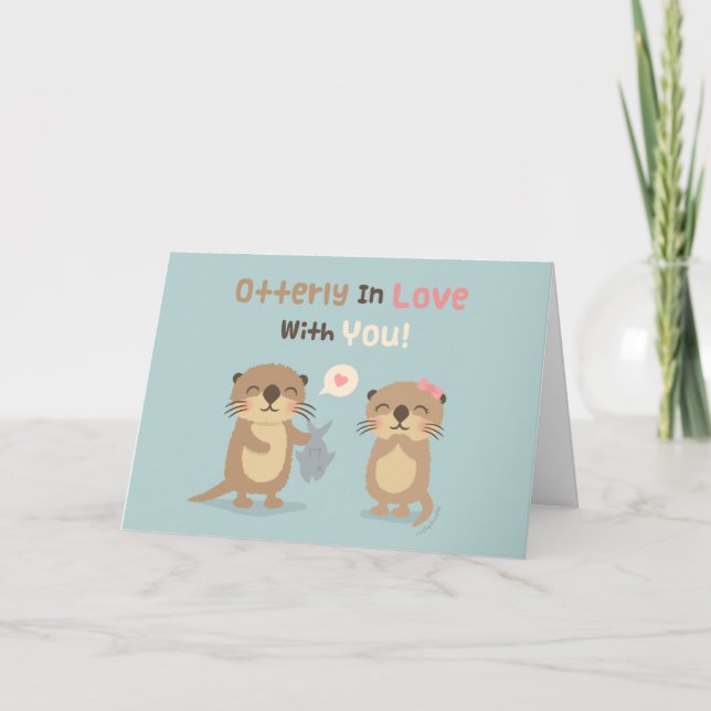 Söt Rolig Utterligen Förälskad i Dig Utter Puns Kort (Framsida)