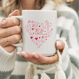 Söt & rolig valentinand hjärta kaffemugg
