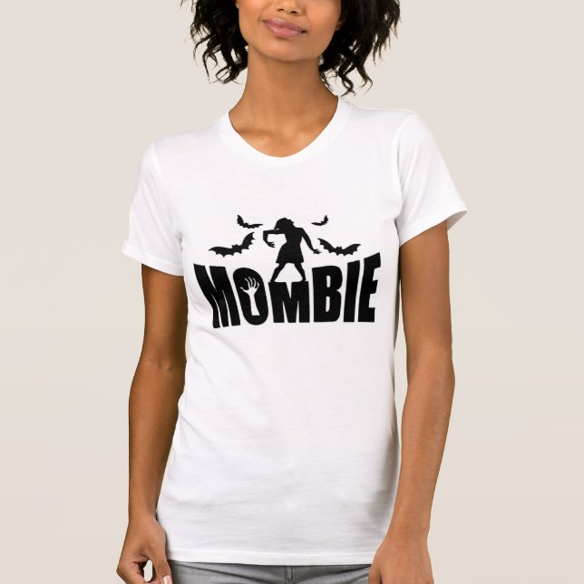 Söt rolig zombie "Mombie" Halloween för mammor T Shirt (Framsida)