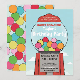 Söt Roligt! Gumball ThGodd Birthday-inbjudningar Inbjudningar