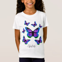 Söt roligt lila rosa blue butterflulies