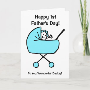 Söt Rollig Bebis Pojke Tecknad Första Fars Dag Kort