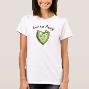 Söt Rollig Kaktus Hjärtan Alla Hjärtans Dag T Shirt