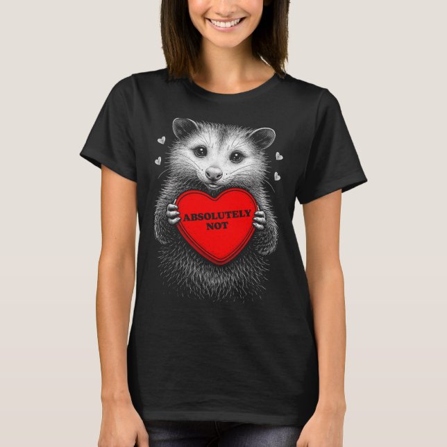 Söt Rollig Opossum Absolut Inte Anti T Shirt (Framsida)