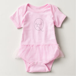 Söt Rollig 'Qtiful' Sötis Baby Tutu Kroppsdräkt T Shirt
