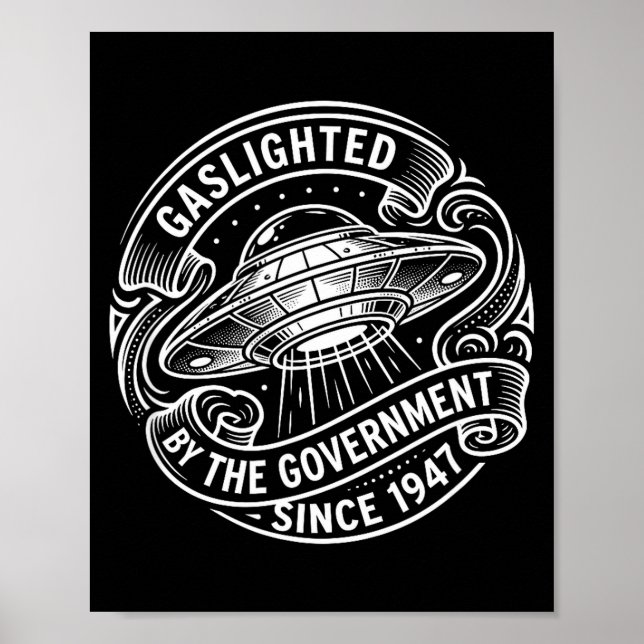 Söt Rollig Ufo Utomjording Gaslightad Regering Poster (Framsidan)