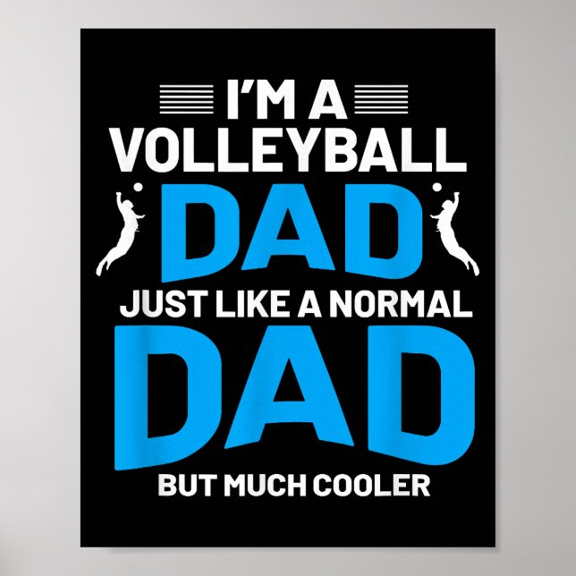 Söt Rollig Volleybollpresent För Pappor Och Män Poster (Framsidan)