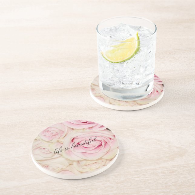 Söt romantic rosa kräm ro underlägg (Sidan)