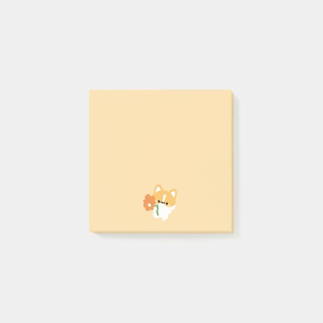 Söt Romantisk Corgi Post-it Block (Framsida)